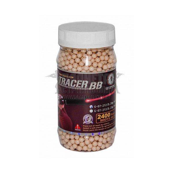 Шары трассерные G&G Tracer 0,20 г, 2400 штук (красные) G-07-212